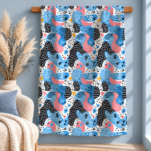 Serene Roze Blauwe Geometrische Dekensierkunst Cad Sherpa Deken