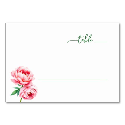 Serene Roze Bloem Minimalist Kaart (Voorkant)