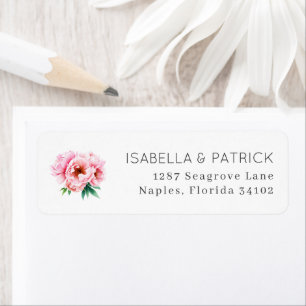 Serene Roze Bloemen Etiket