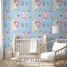 Serene Roze Eenhoorn Behang