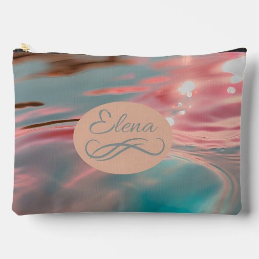 Serene roze en blauwe Waterverf met aangepaste naa Etui (Voorkant)