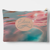 Serene roze en blauwe Waterverf met aangepaste naa Etui (Achterkant)