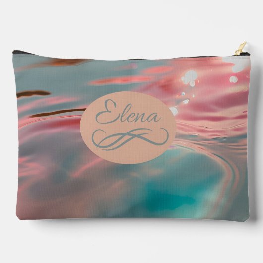 Serene roze en blauwe Waterverf met aangepaste naa Etui (Achterkant)