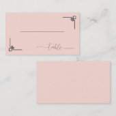 Serene Roze Minimalistische Tafel Illustratie Plaatskaartje (Voorkant / Achterkant)