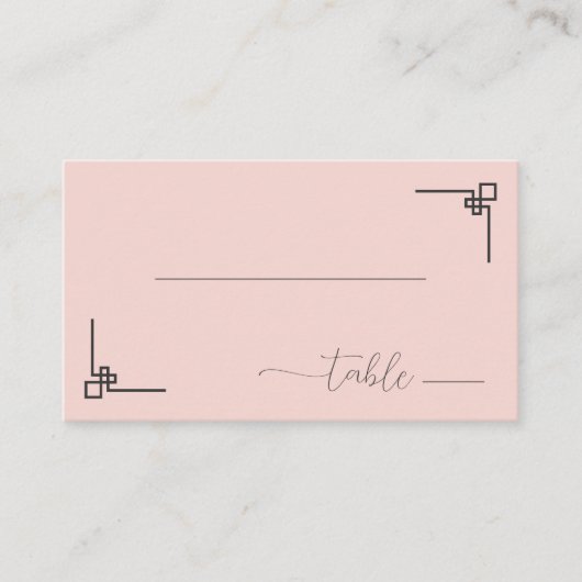 Serene Roze Minimalistische Tafel Illustratie Plaatskaartje (Voorkant)