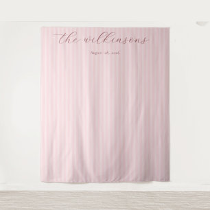 Serene Roze Verticale Strepen Wandkleed