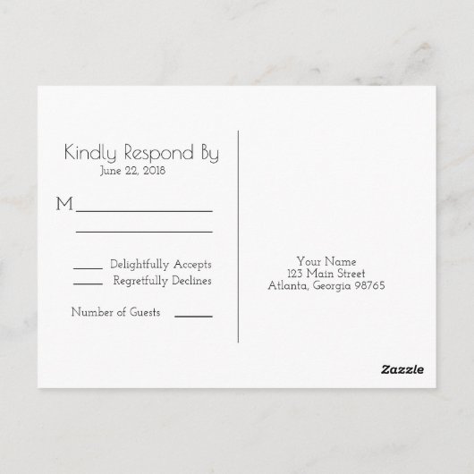 Serene RSVP-Briefkaart Briefkaart (Achterkant)