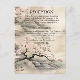 Serene rust Ikebana Japans thema Aankondigingskaart
