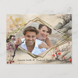 Serene rust Ikebana Japans thema Aankondigingskaart