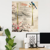 Serene rust Ikebana Japans thema Poster (Thuiskantoor)