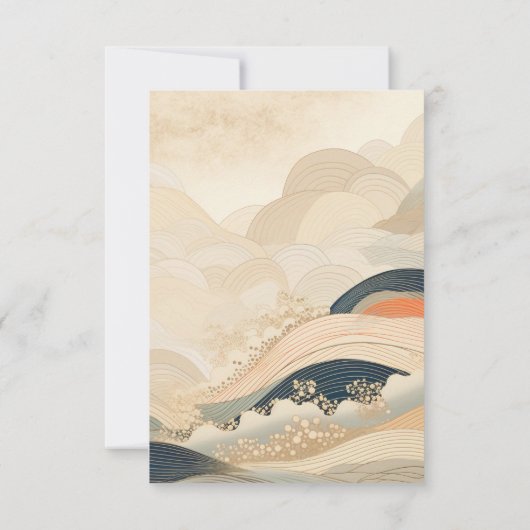 Serene rust Ikebana Japans thema RSVP Kaartje (Achterkant)