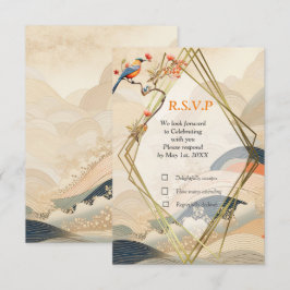 Serene rust Ikebana Japans thema RSVP Kaartje