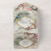 Serene rust Japans thema All In One Uitnodiging (Buitenkant)