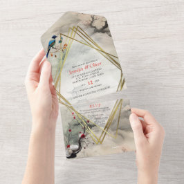 Serene rust Japans thema All In One Uitnodiging