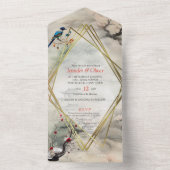 Serene rust Japans thema All In One Uitnodiging (Binnen)