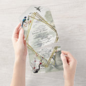 Serene rust Japans thema All In One Uitnodiging (Afscheurbaar)