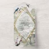 Serene rust Japans thema All In One Uitnodiging (Binnen)