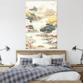 Serene rust Japans thema Canvas Afdruk (Insitu (Slaapkamer))
