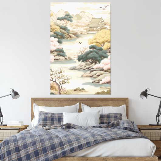 Serene rust Japans thema Canvas Afdruk (Insitu (Slaapkamer))