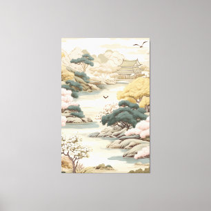 Serene rust Japans thema Canvas Afdruk