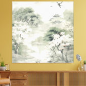 Serene rust Japans thema Canvas Afdruk (Insitu (Woonkamer))