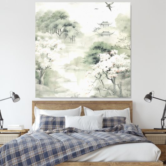 Serene rust Japans thema Canvas Afdruk (Insitu (Slaapkamer))