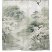 Serene rust Japans thema Douchegordijn (Voorkant)