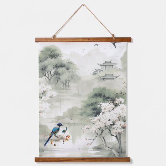 Serene rust Japans thema Hangend Wandkleed (Voorkant 2)