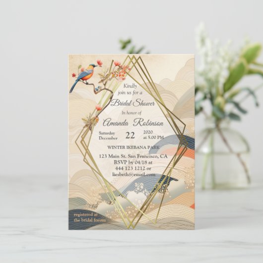 Serene rust Japans thema Kaart (Staand voorkant)