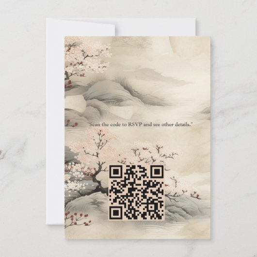 Serene rust Japans thema Kaart (Achterkant)