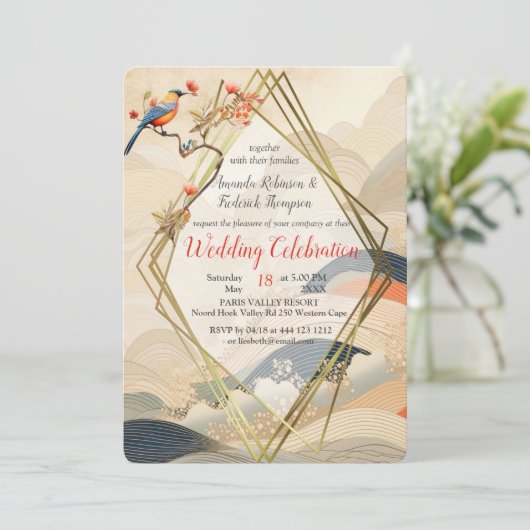 Serene rust Japans thema Kaart (Staand voorkant)