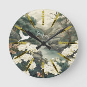 Serene rust Japans thema Ronde Klok (Voorkant)