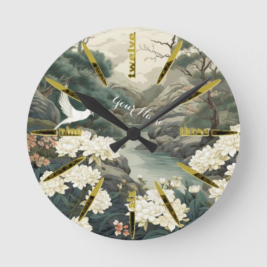 Serene rust Japans thema Ronde Klok (Voorkant)