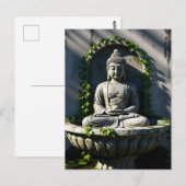 Serene rustige Boeddhafontein Briefkaart (Voorkant / Achterkant)