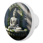 Serene rustige Boeddhafontein Keramische Knop (Rechts)