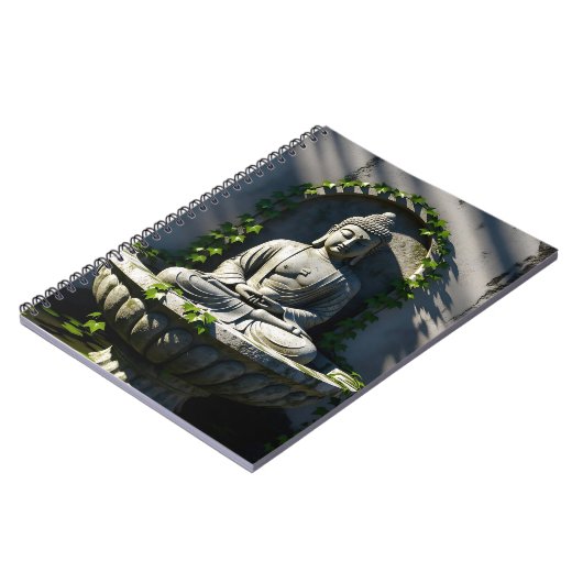 Serene rustige Boeddhafontein Notitieboek (Linkerzijde)