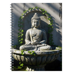 Serene rustige Boeddhafontein Notitieboek