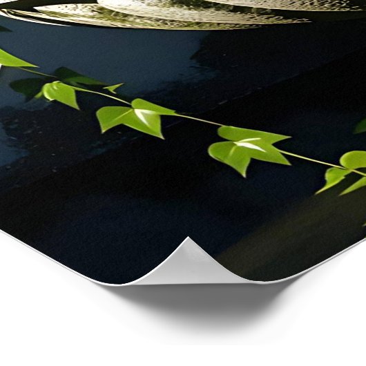 Serene rustige Boeddhafontein Poster (Hoek)