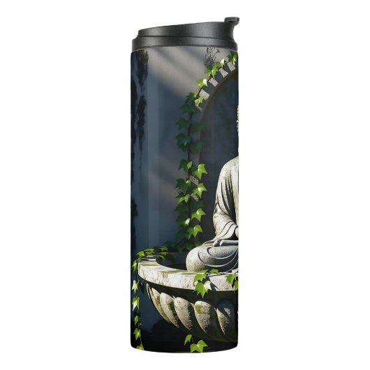 Serene rustige Boeddhafontein Thermosbeker (Gedraaid links)