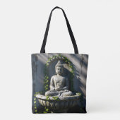 Serene rustige Boeddhafontein Tote Bag (Achterkant)