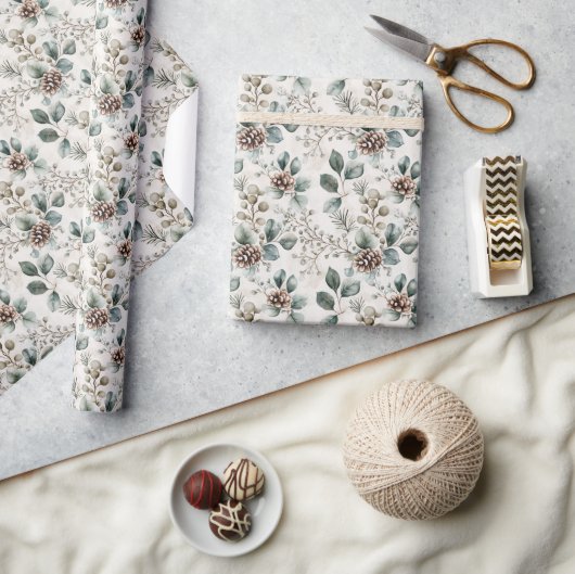 Serene Sage Botanische Aquarel Cadeaupapier (Crafts)