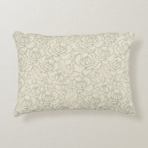 Serene Sage Green bloesem Rozen Accent Kussen