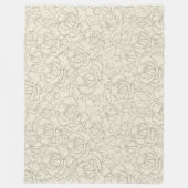 Serene Sage Green |  bloesem Rozen Fleece Deken (Voorkant)