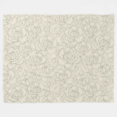 Serene Sage Green |  bloesem Rozen Fleece Deken (Voorkant (Horizontaal))