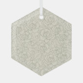 Serene Sage Green |  bloesem Rozen Glas Ornament (Voorkant)