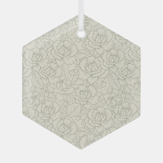 Serene Sage Green |  bloesem Rozen Glas Ornament (Voorkant)