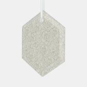 Serene Sage Green |  bloesem Rozen Glas Ornament (Voorkant links)