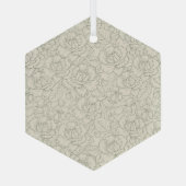 Serene Sage Green |  bloesem Rozen Glas Ornament (Achterkant)