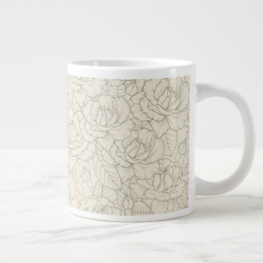 Serene Sage Green |  bloesem Rozen Grote Koffiekop (Rechts)