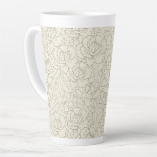 Serene Sage Green bloesem Rozen Latte Mok